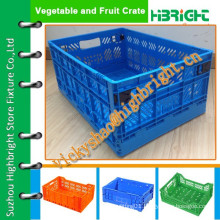 strong and durable foldable plastic crate with reinforced lock